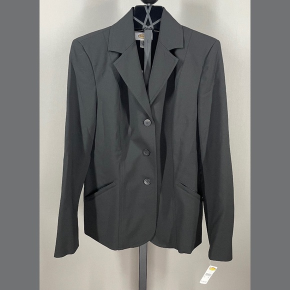 NEW Talbots Blazer Jacket Womens 8 black classic preppy business - Picture 1 of 9